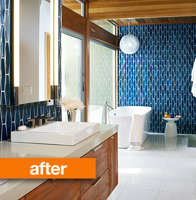 Here's a reno picture of the bathroom that shall never be: done by designer Gina De Pasquale.