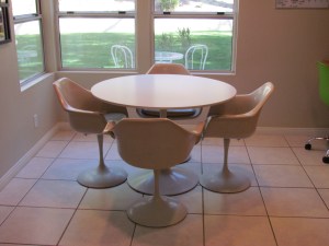 Vision in white. Once I find bright teal seat cushions, it will be perfection.