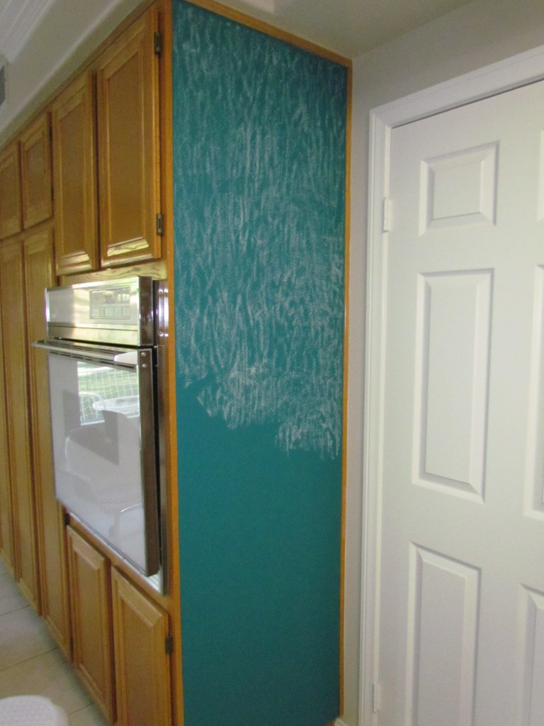 After 3 days..."Condition" the chalkboard by covering the paint in chalk. If you skip this step, your original writings will be forever etched on your chalkboard wall. 