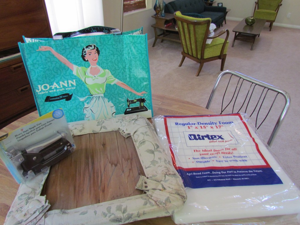 Heavy Duty Stapler, Regular Density Foam, and a $1 recyclable commerative "Sucker Bag" as I call them. 